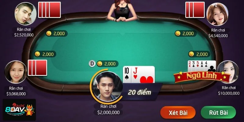 8DAY có quy tắc tính điểm trên bàn chơi xì dách rất rõ ràng.