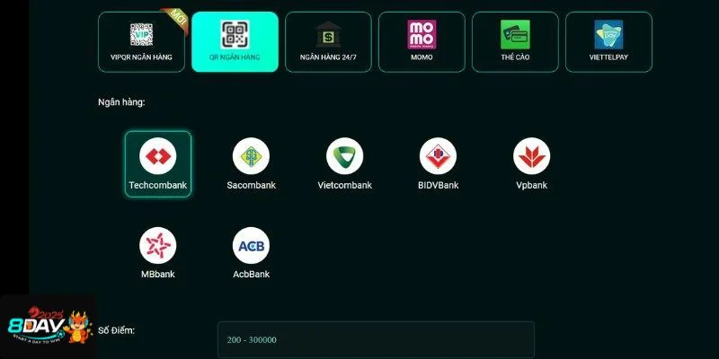 Người chơi cần nạp tiền 8DAY mới có thể tham gia chơi game.